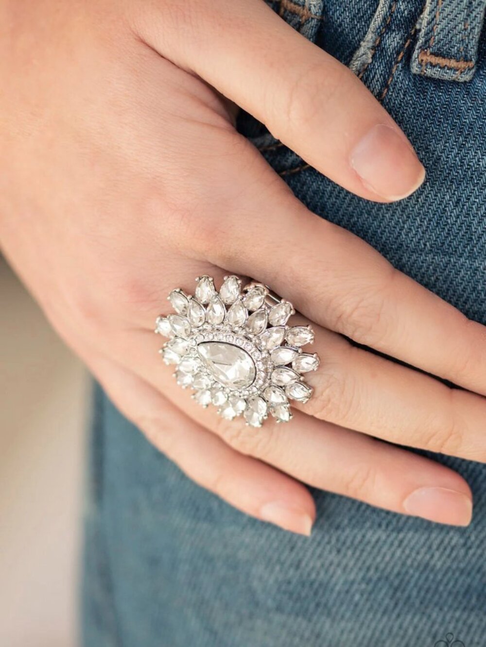 Paparazzi Jewelry Accessories - Whos Counting? - White Ring - Vintage
